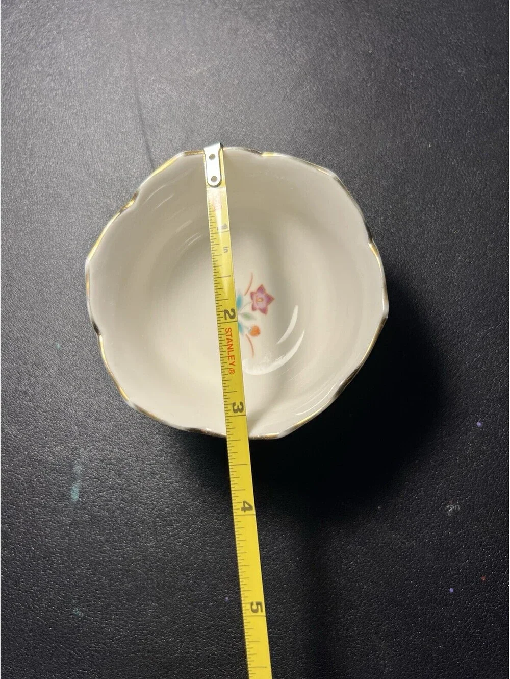 Nishiyama Kiln Arita Japan 1950s 4 Sauce Bowls Dishes Floral Porcelain, 3.5x1.5